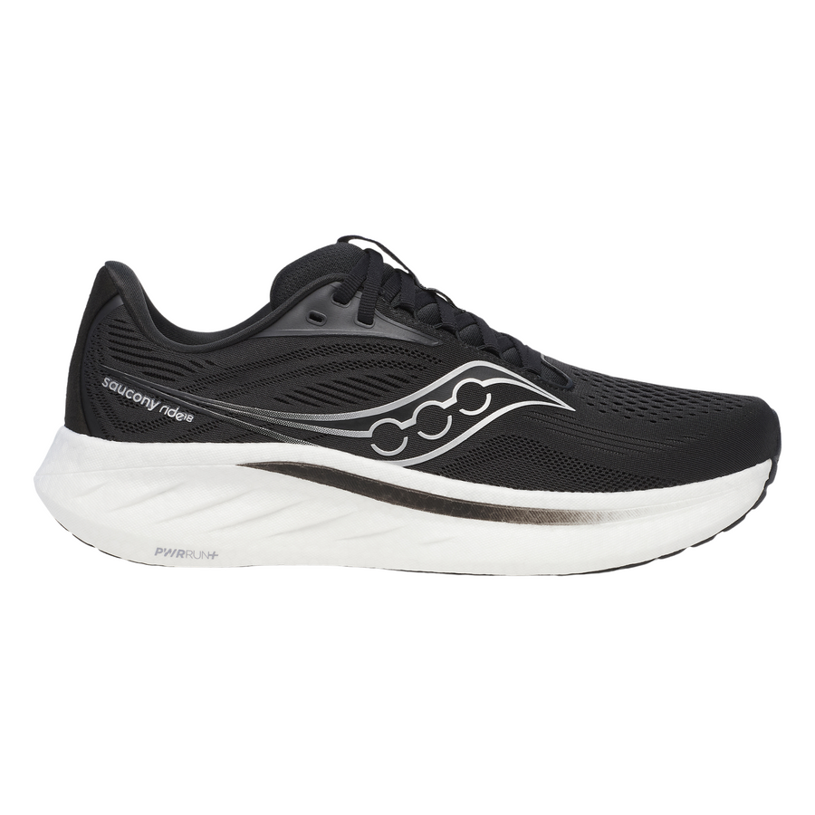Saucony Mens Ride 18 - Black/White - Neutral