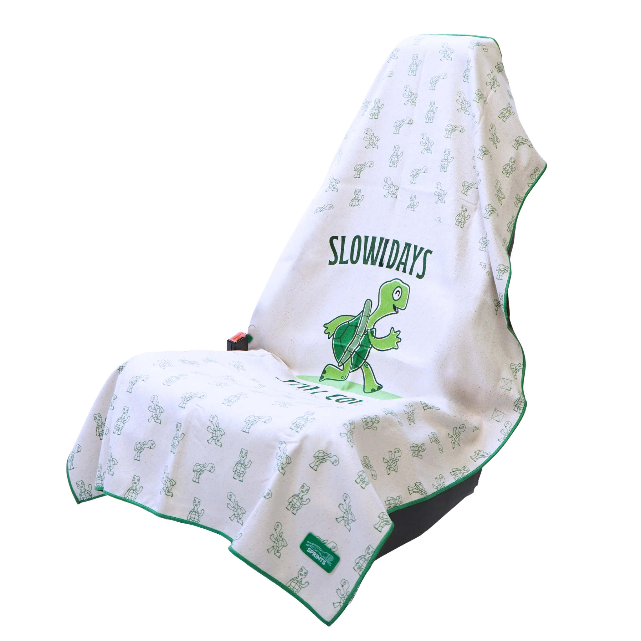 Sprints Slow Days Still Count Car Seat Cover Towel - White