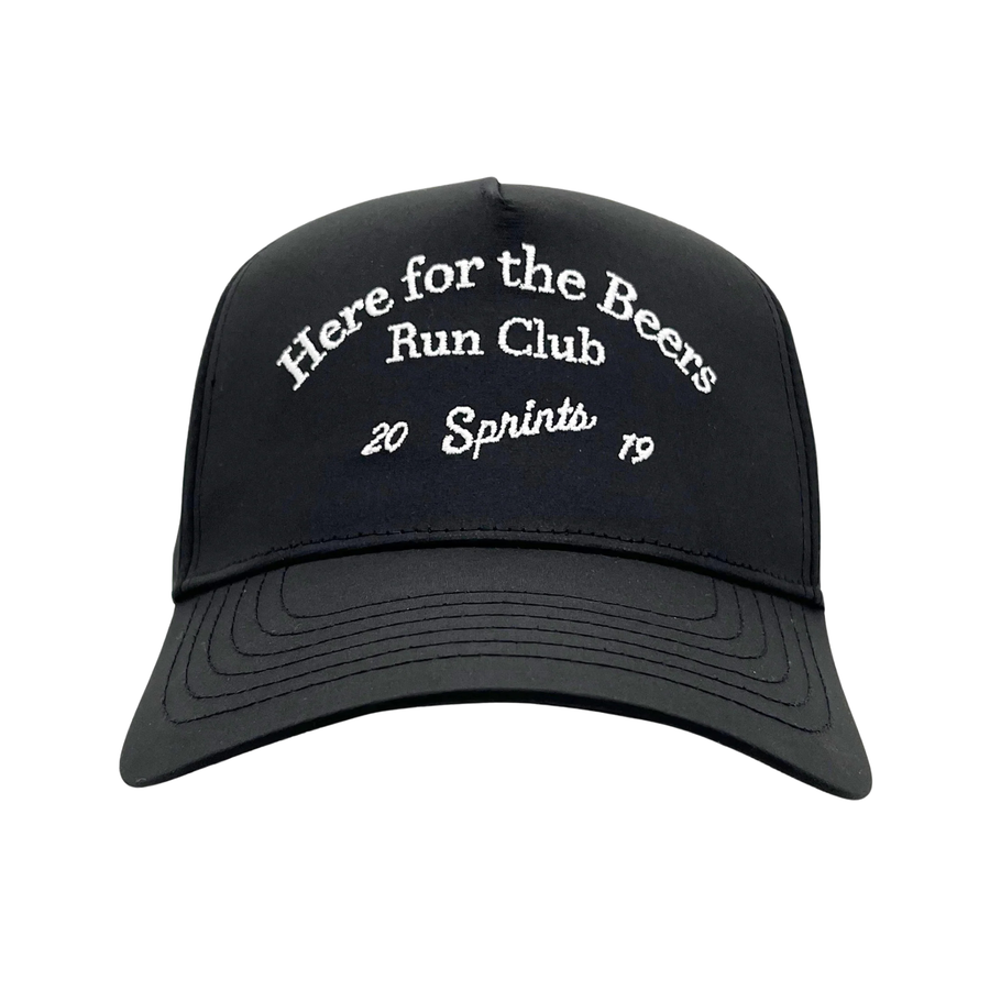 Sprints Here for the Beers Run Club Structured VP Hat - Black