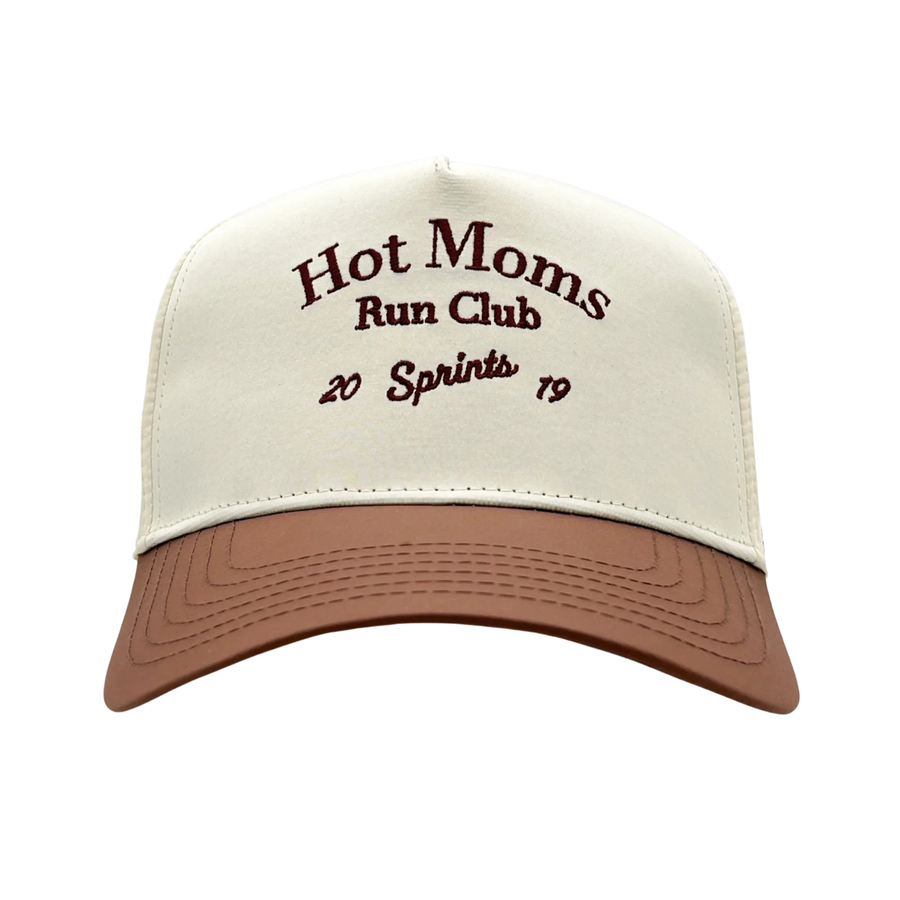 Sprints Hot Moms Run Club Structured VP Hat - Cream/Brown