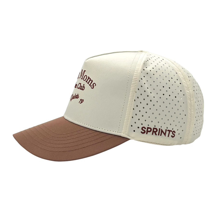 Sprints Hot Moms Run Club Structured VP Hat - Cream/Brown