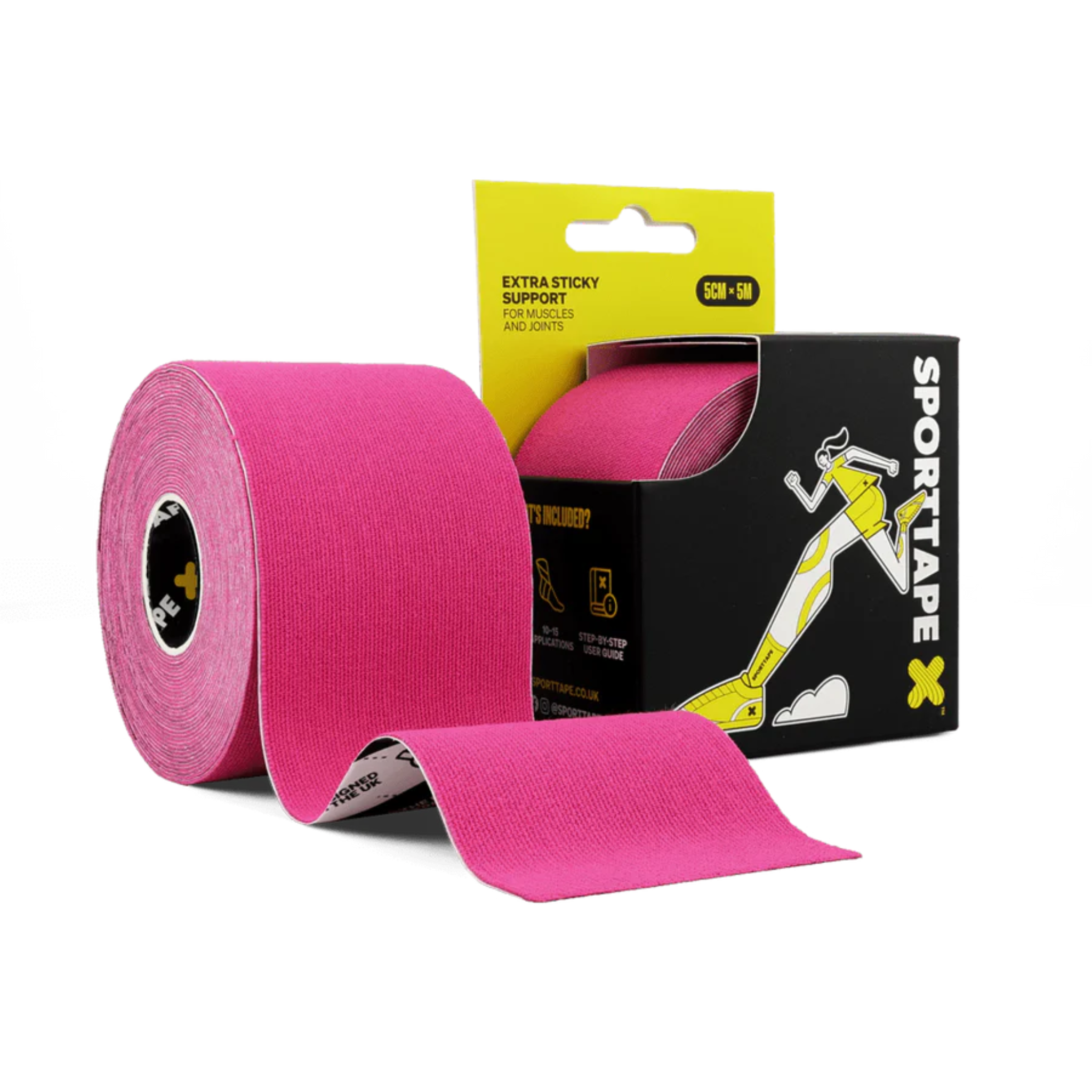 SportTape Kinesiology Tape (5m Roll) - Pink