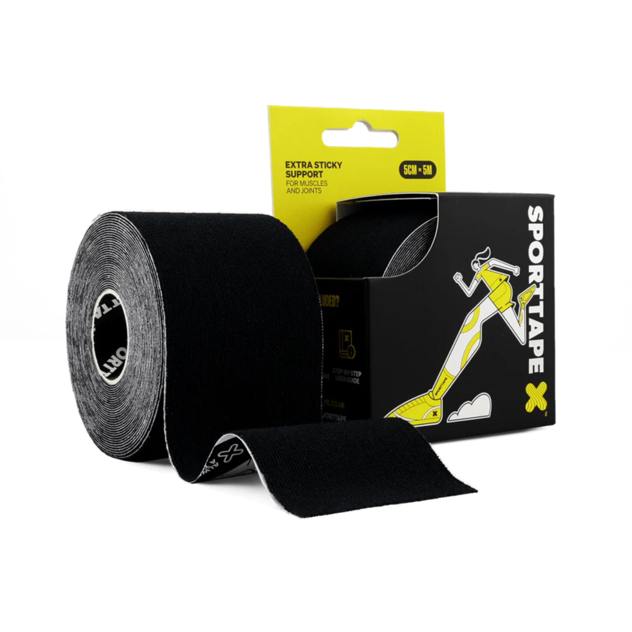 SportTape Kinesiology Tape (5m Roll) - Black