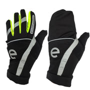 eGlove X-Treme Ultra Flip Touchscreen Running Gloves - Black/Flouro Yellow Hi-Viz