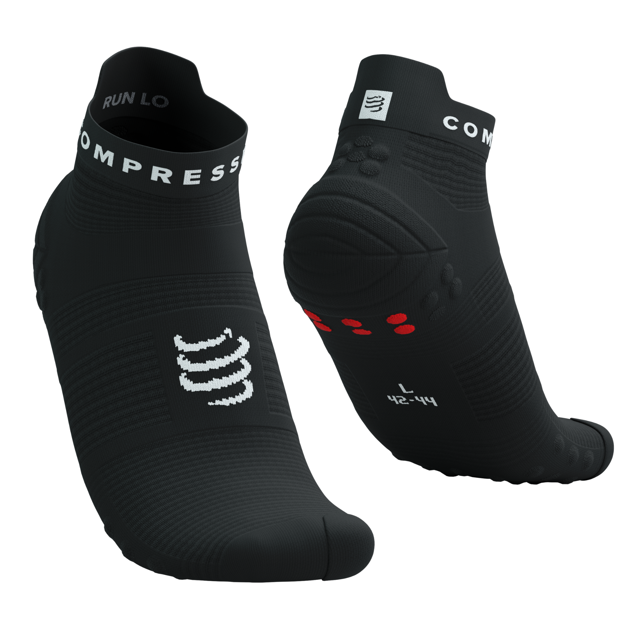 Compressport Pro Racing Socks v4.0 Run Low - Black/White/Core Red