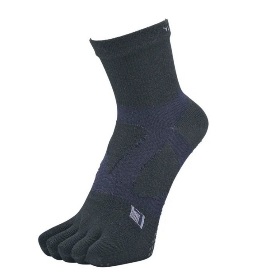 YAMAtune Spider Arch 5-Toe Middle Running Socks - Black/Dark Navy