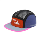 Everyday Running Co Mesh Top Running Cap - Blue/Burnt Orange/Bright Pink