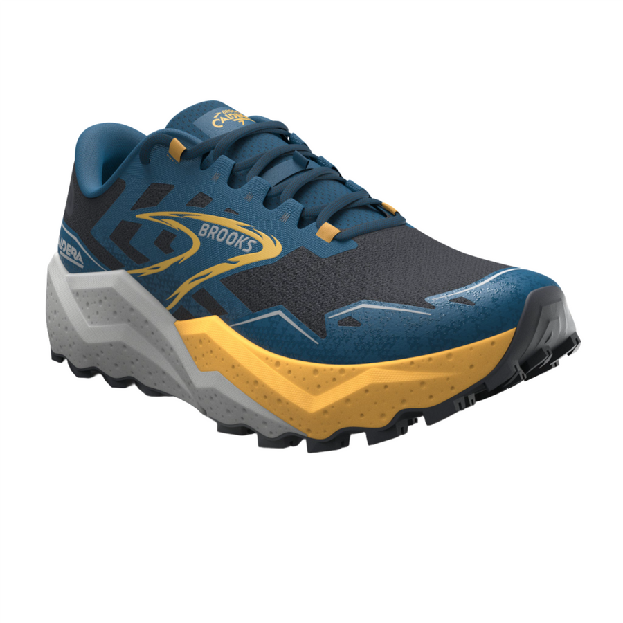Brooks Mens Caldera 7 - Ebony/Blue Sapphire/Orange - Trail