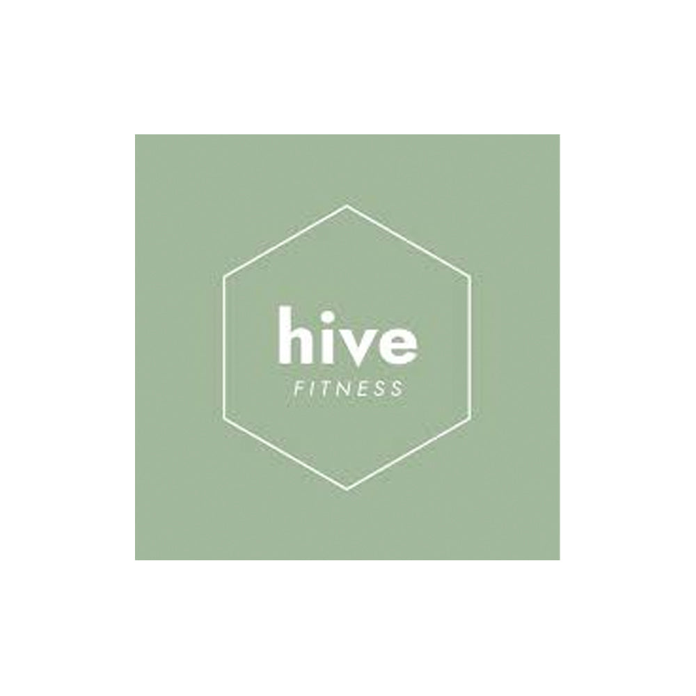 Hive Fitness logo on a green background