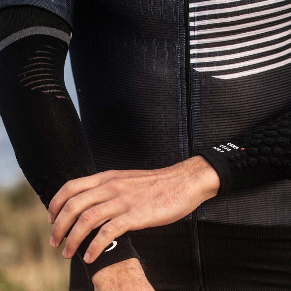 Wearing compression post-exercise has been shown to reduce perceived muscle soreness by reducing lactate dehydrogenase and improving blood flow and circulation.