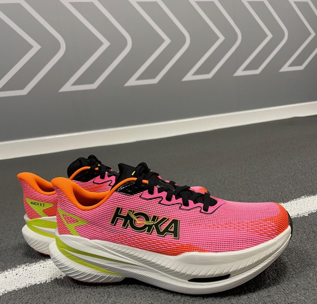 Step into the Hoka Mach X 3 and enjoy a firm but snappy ride designed for Mach speed!
